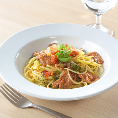 なっと肉の和風パスタ